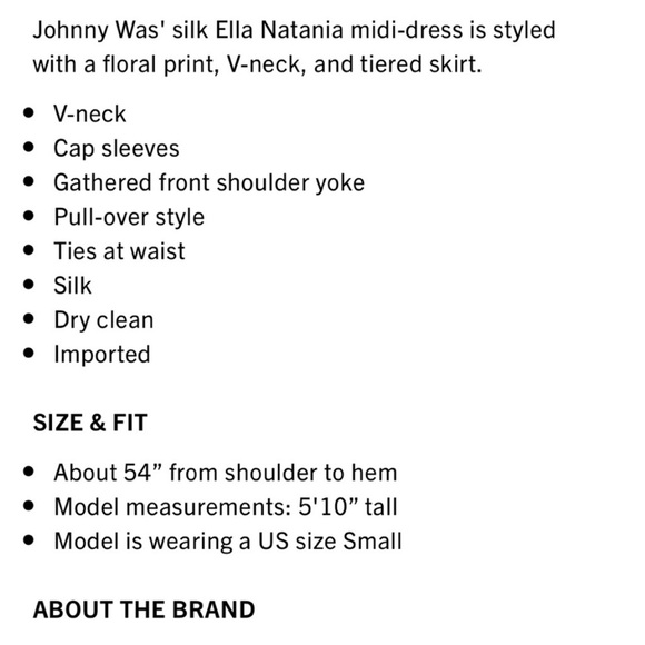 Johnny Was Ella Natania Silk Tiered Floral Tassel Midi Dress XL - Picture 11 of 11